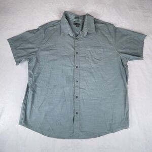 Eddie Bauer Shirt Mens 3XL Gray Short Sleeve‎ Chest Pocket Collared Button Down